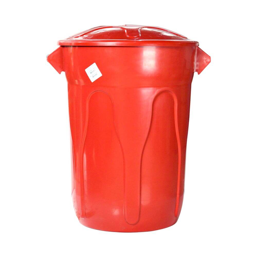Lixeira Plástica JSN Com Tampa Sobreposta 100Litros Vermelha