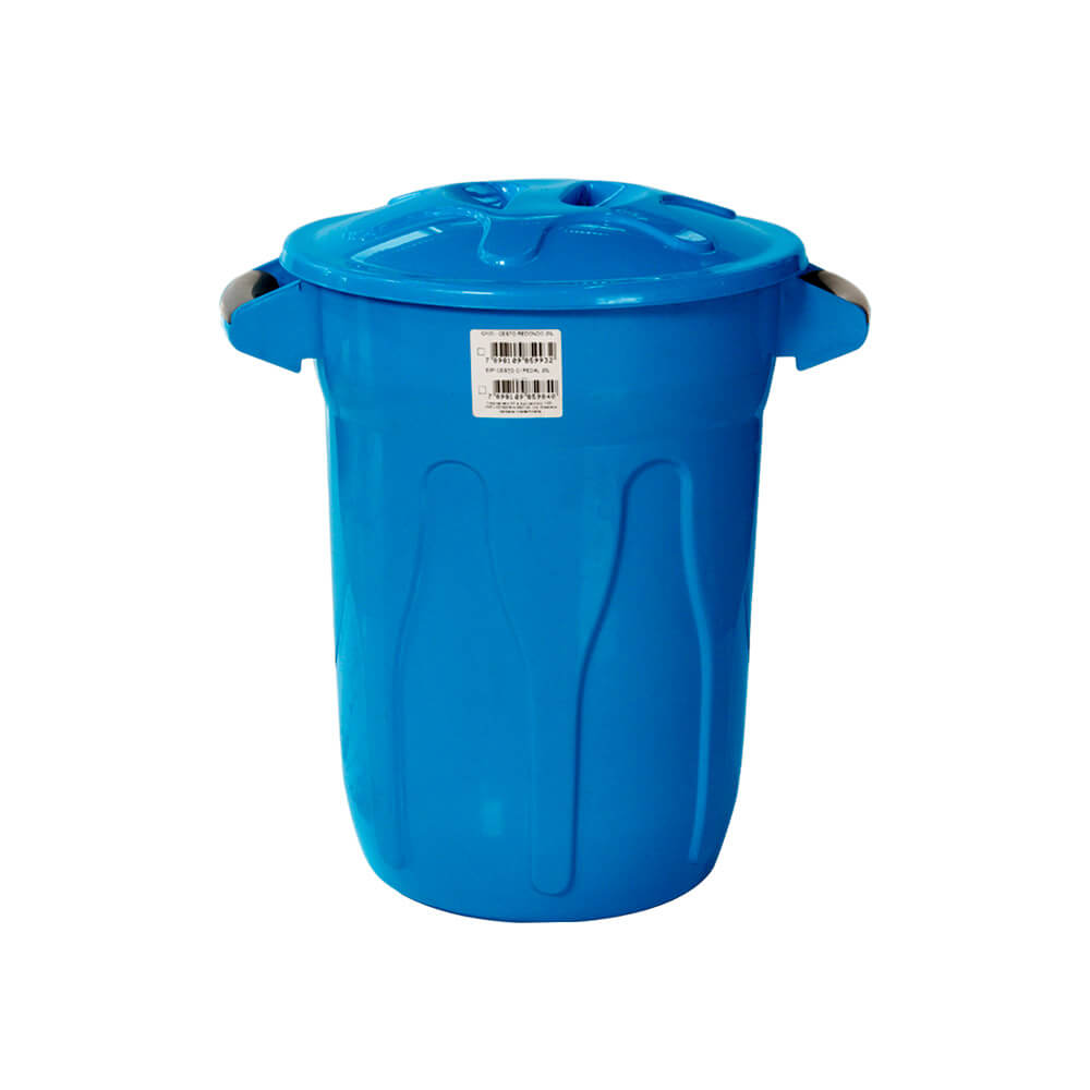 Lixeira Plástica JSN Com Tampa Sobreposta 20 Litros Azul