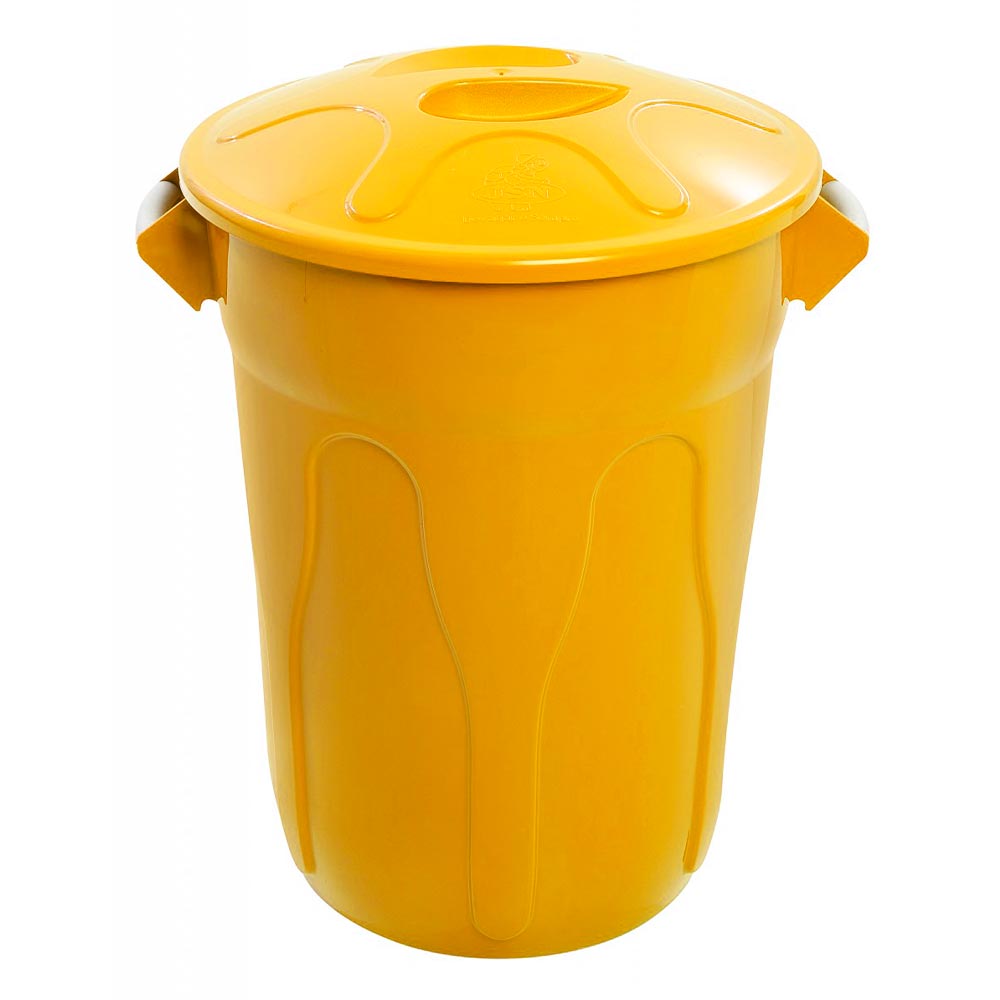 Lixeira Plástica JSN Com Tampa Sobreposta 40 Litros Amarela