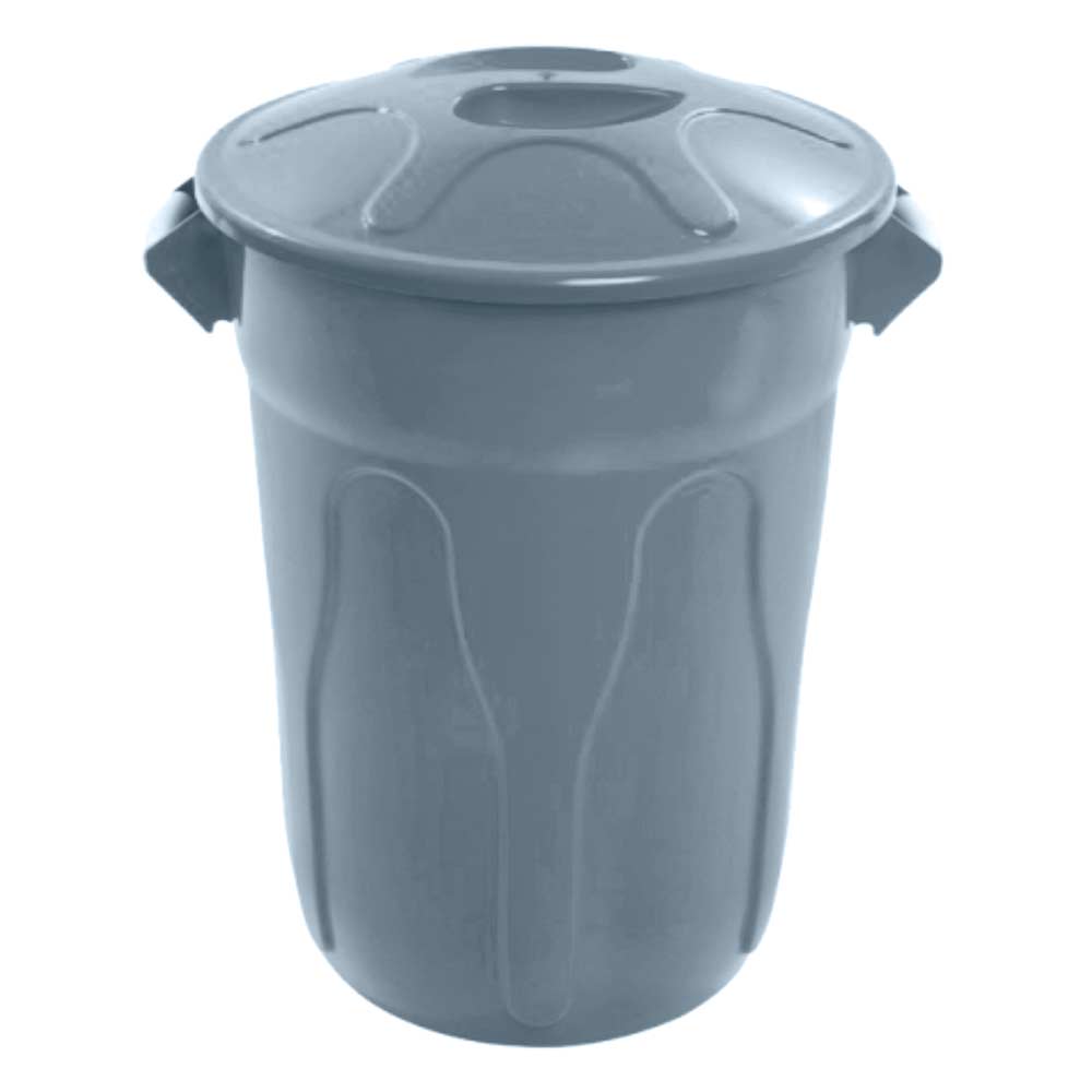Lixeira Plástica JSN Com Tampa Sobreposta 40 Litros Cinza
