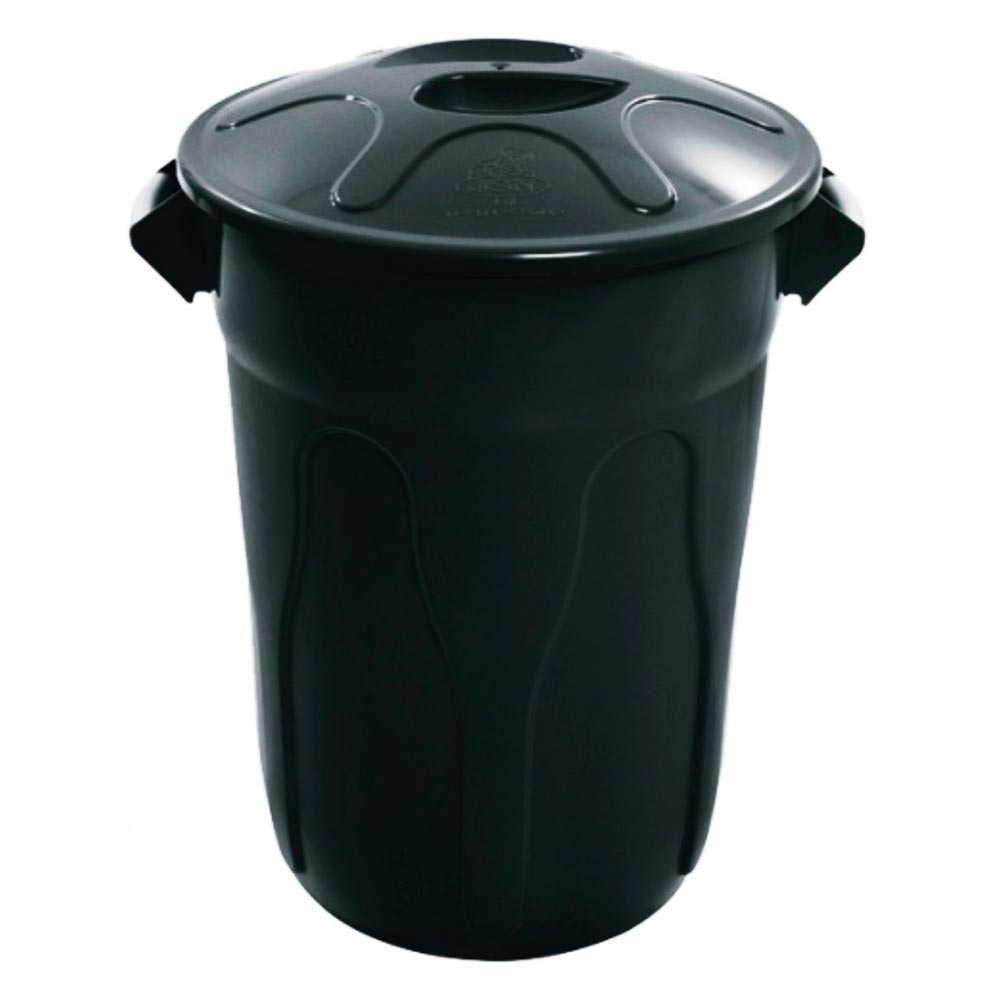 Lixeira Plástica JSN Com Tampa Sobreposta 40 Litros Preto