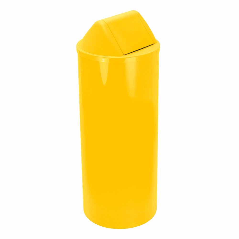 Lixeira Plástica JSN com Tampa Vai Vem Amarela 22 Litros