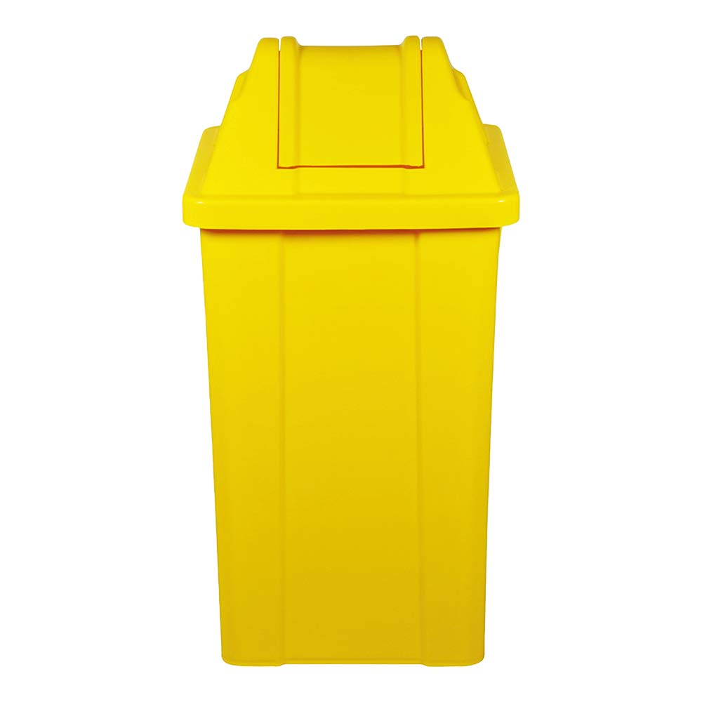 Lixeira Plástica JSN com Tampa Vai Vem Amarelo 25 Litros