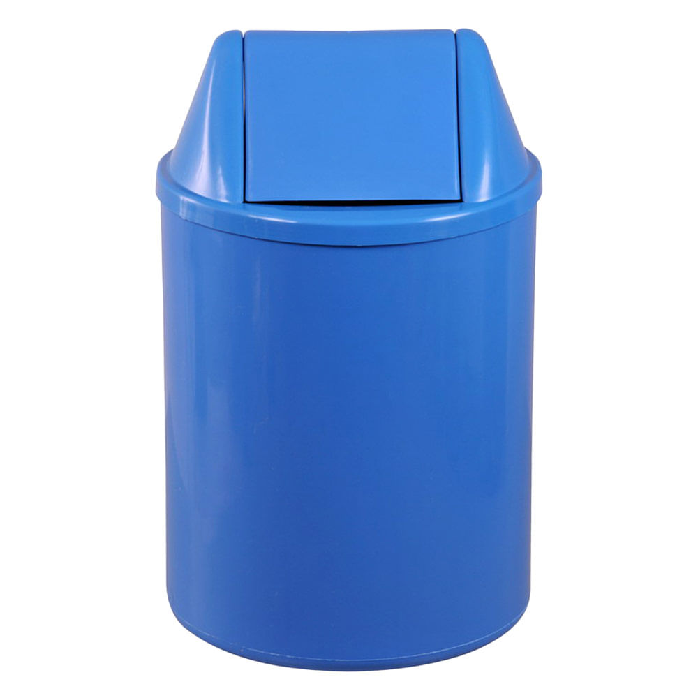 Lixeira Plástica JSN com Tampa Vai Vem Azul 12 Litros