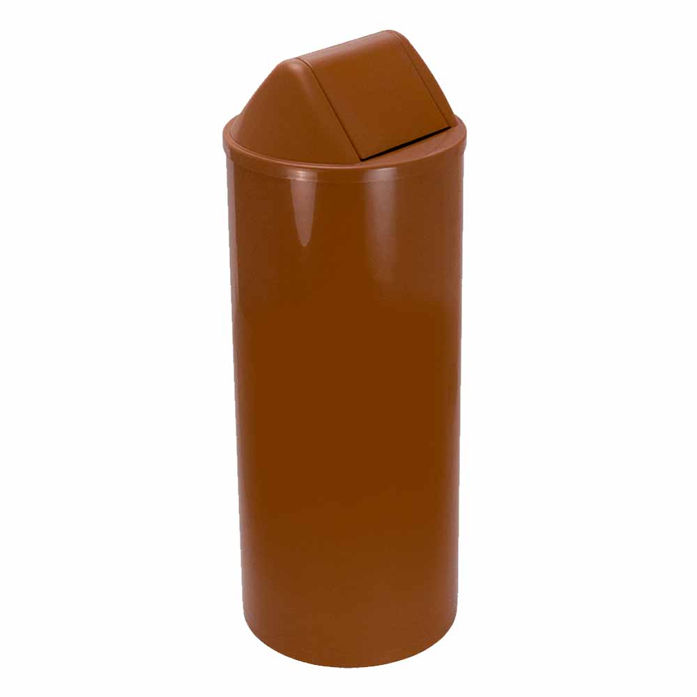 Lixeira Plástica JSN com Tampa Vai Vem Marrom 22 Litros