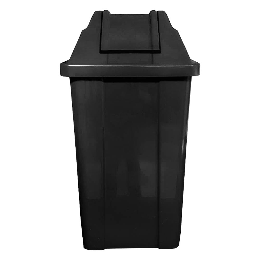 Lixeira Plástica JSN com Tampa Vai Vem Preto 60 Litros