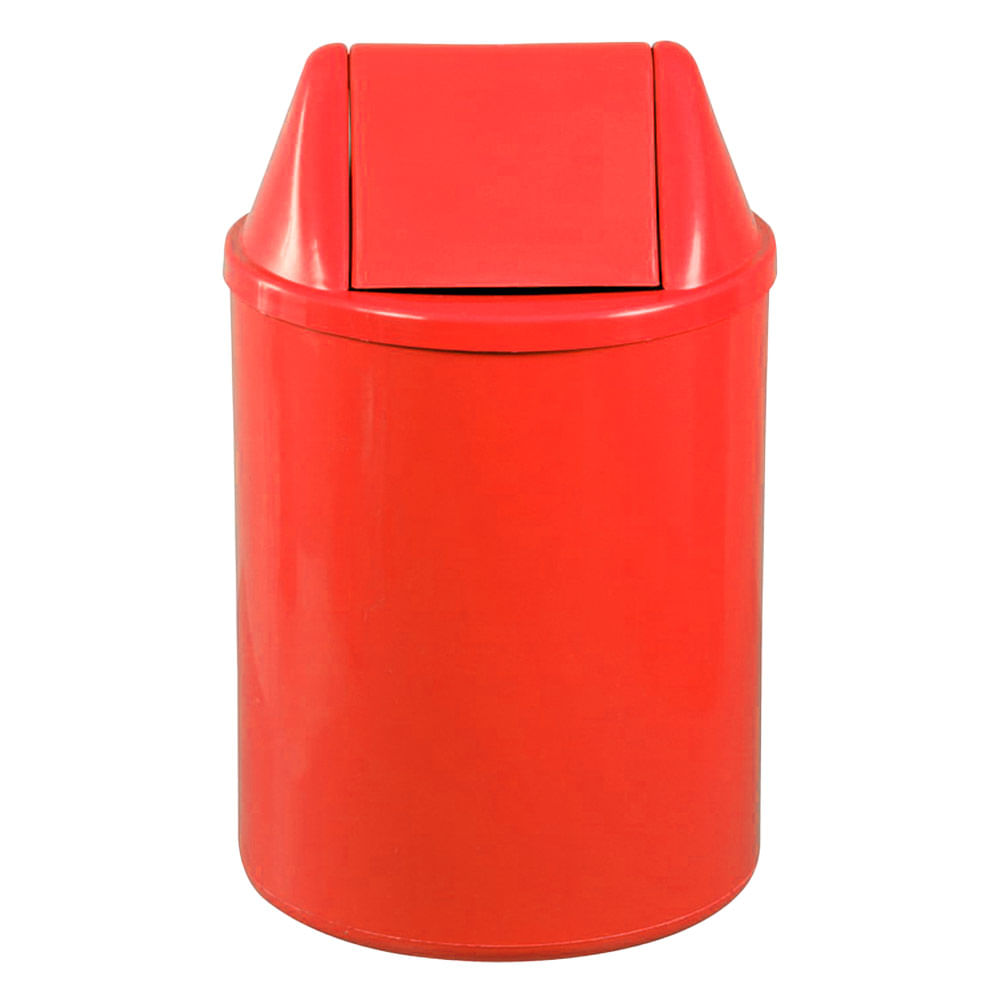 Lixeira Plástica JSN com Tampa Vai Vem Vermelha 12 Litros