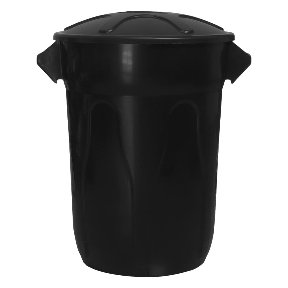 Lixeira Plástica JSN CR60P com Tampa 60 Litros Preta