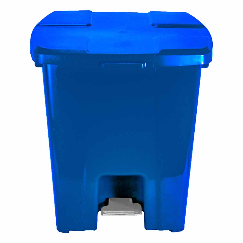 Lixeira Plástica Quadrada com Pedal JSN Azul 30 Litros