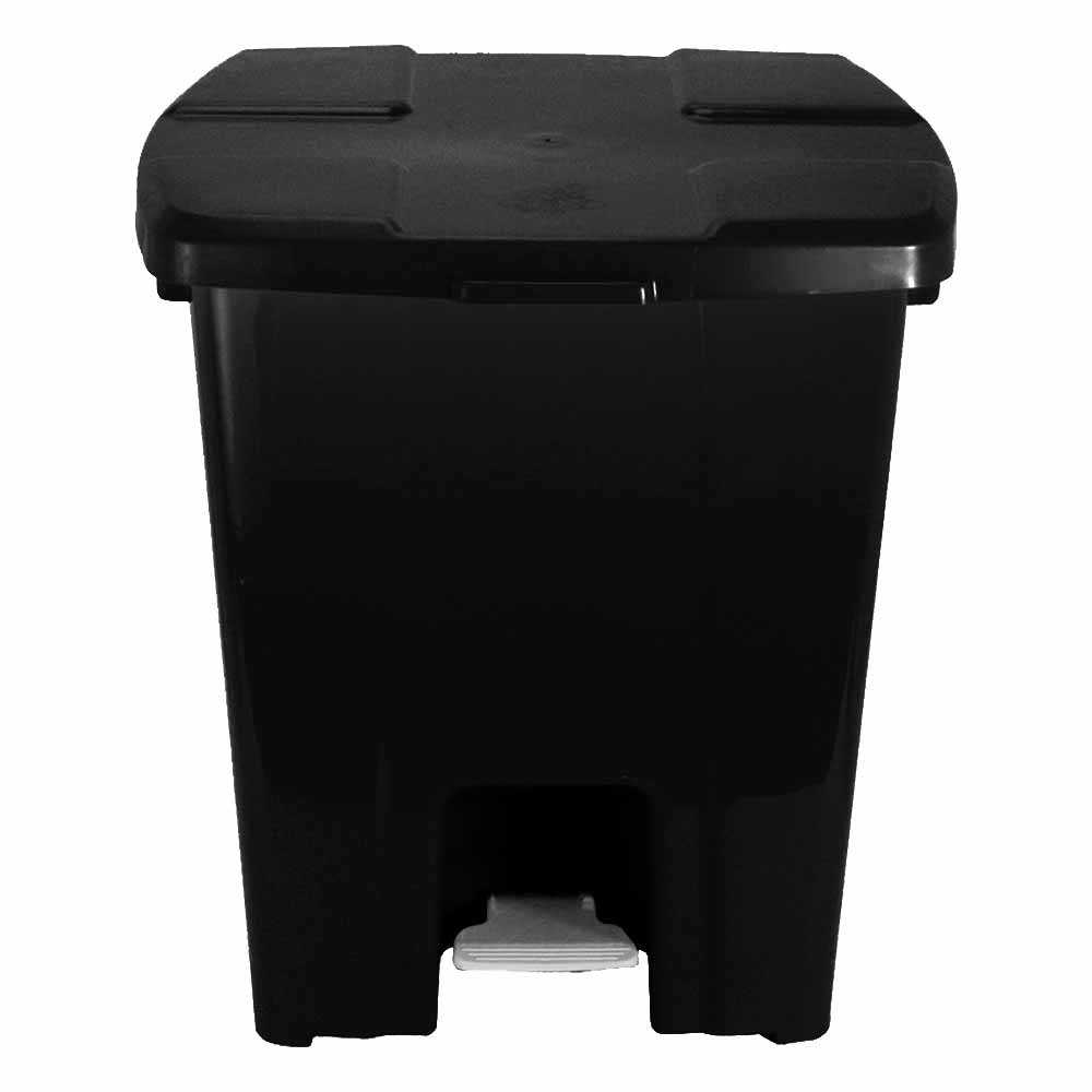 Lixeira Plástica Quadrada com Pedal JSN Preto 30 Litros
