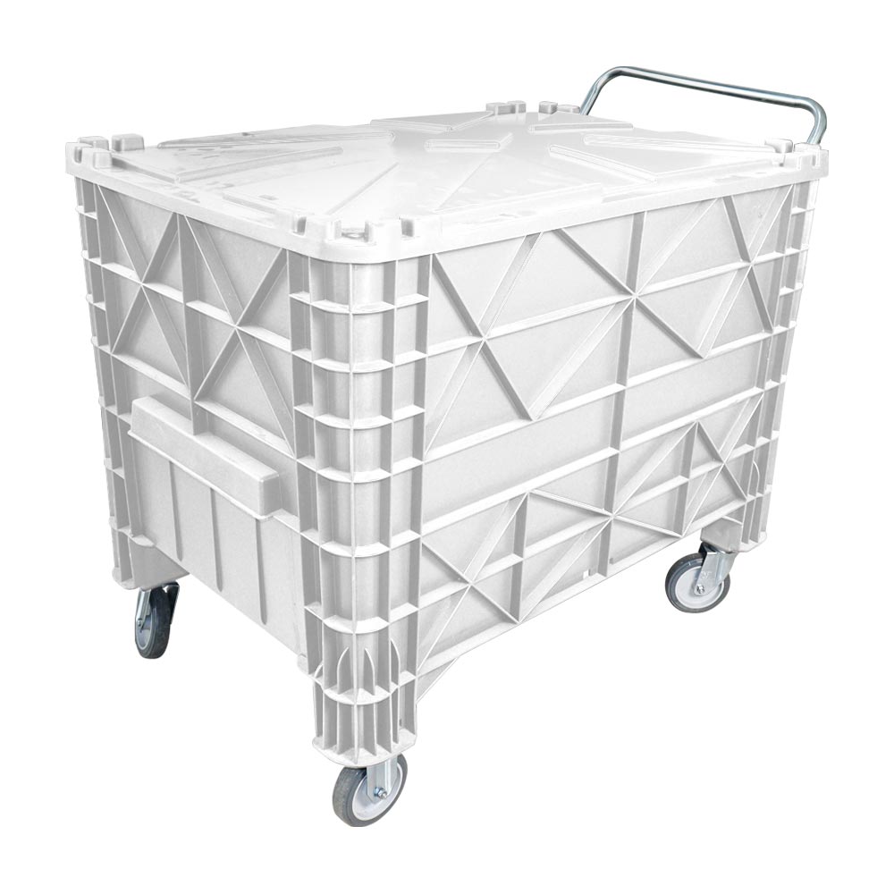 Carrinho Coletor JSN para Condomínio Branco 370 Litros