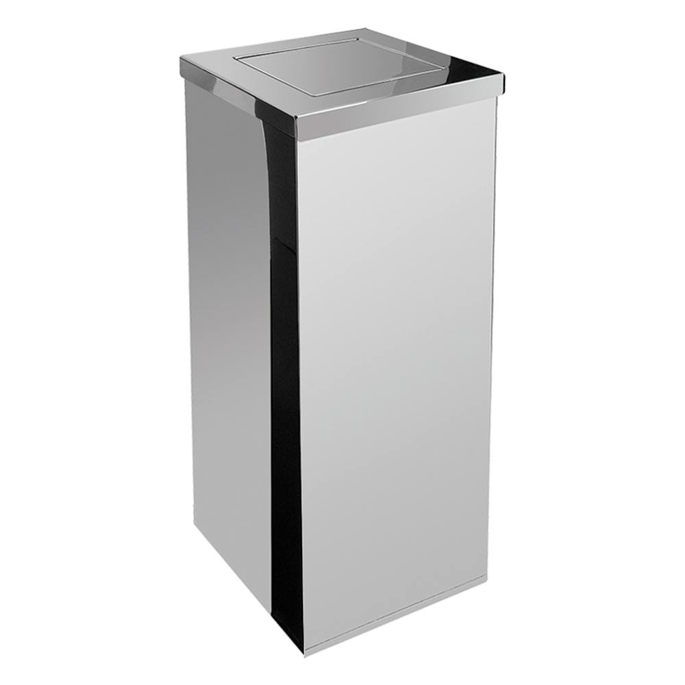 Lixeira em Aço Inox JSN Quadrada com Tampa Vai Vem 36L