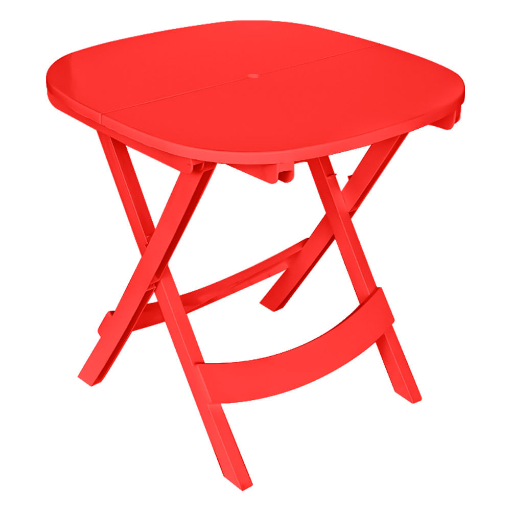 Mesa Dobrável Industrial Polietileno Reforçado Alta Resistência — Vermelha