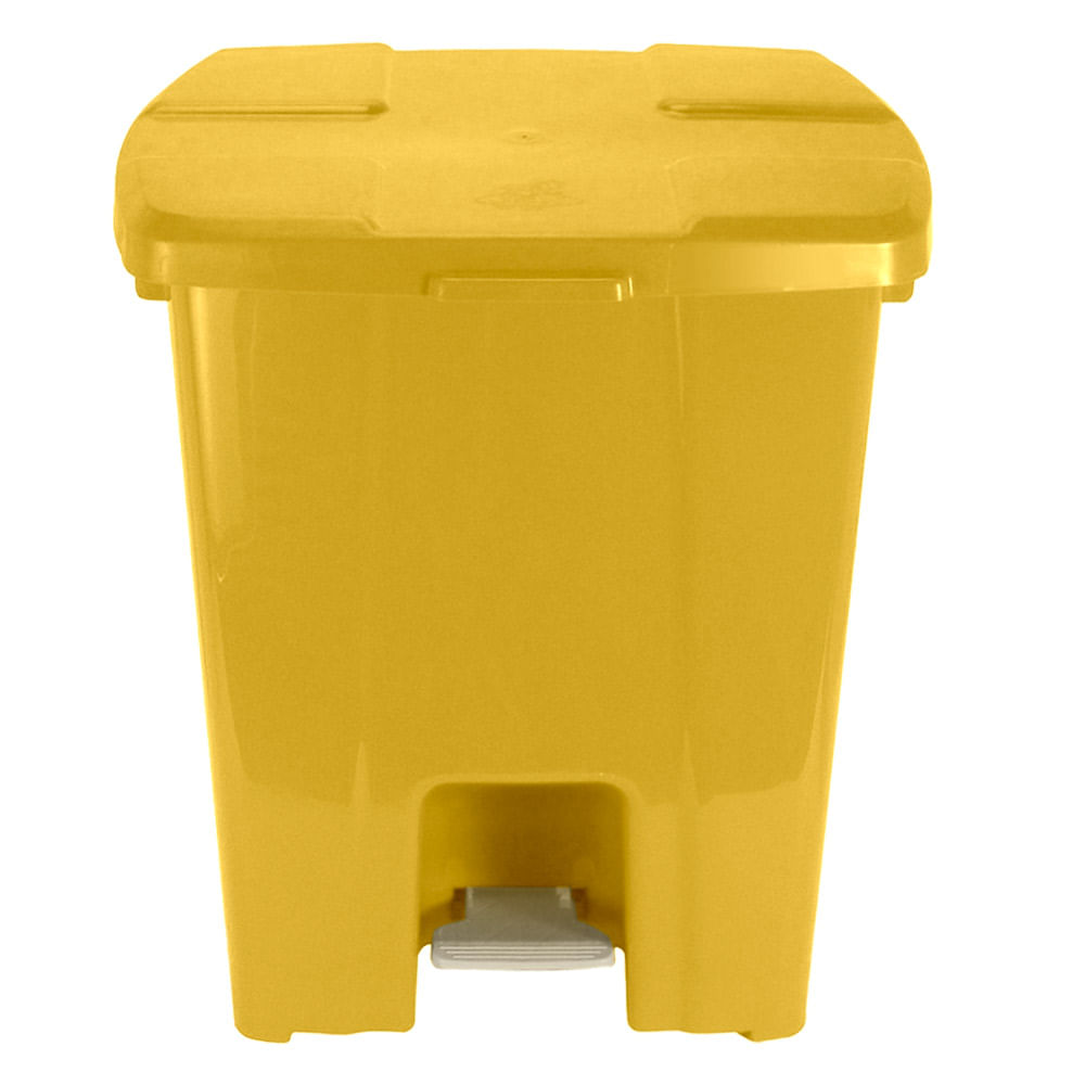 Lixeira Plástica JSN Quadrada com Pedal 15 Litros Amarela