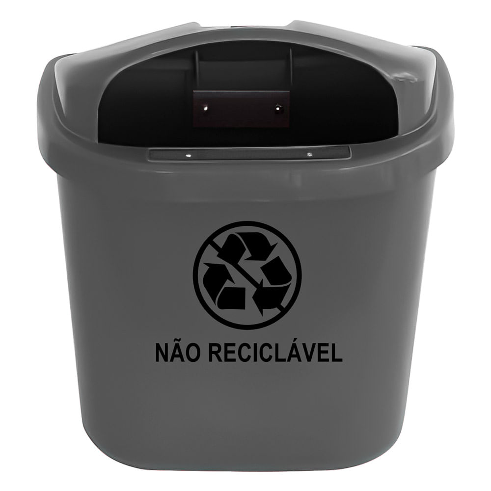 Lixeira Individual JSN para Coleta Seletiva ST3F 40L Cinza