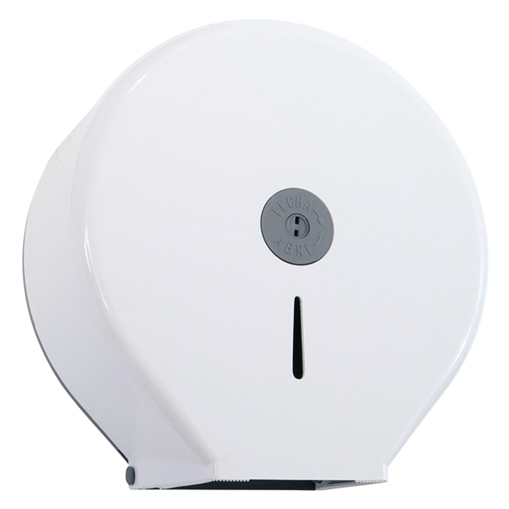 Dispensador Papel Higiênico Institucional ABS Branco/Cinza Jumbo 400M