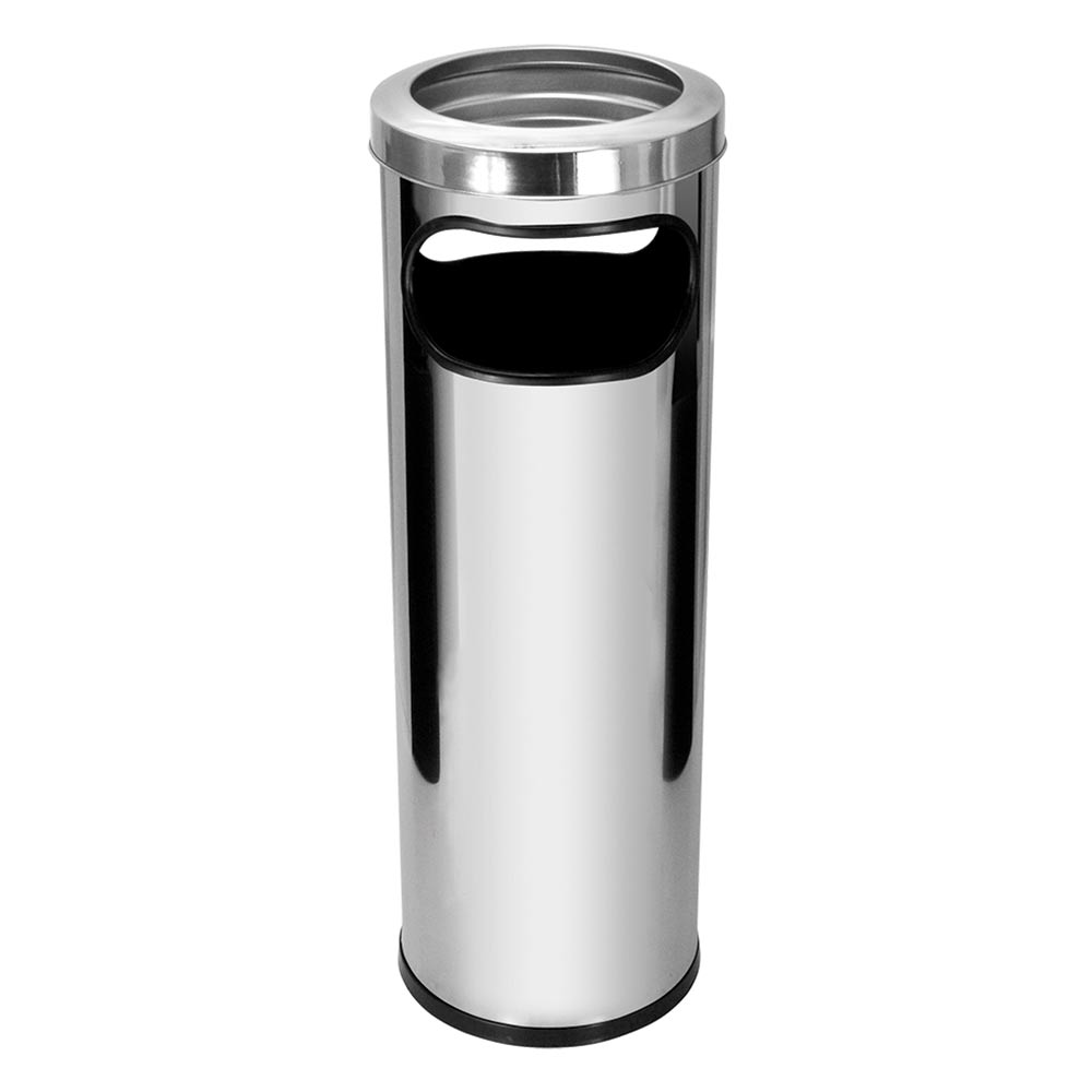 Cinzeiro Lixeira em Aço Inox JSN com Aro em Inox 30L