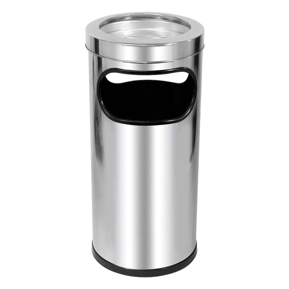 Cinzeiro Lixeira em Aço Inox JSN com Aro em Inox 22L