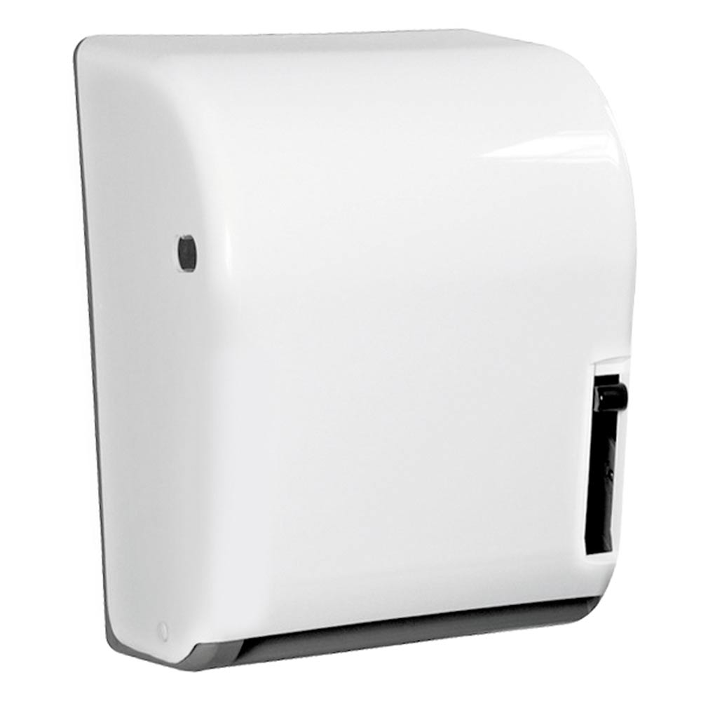 Dispensador Toalheiro para Papel Bobina ate 200 m ABS Alavanca Industrial Branco Higiênico