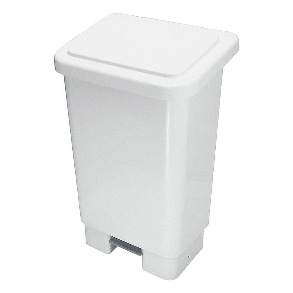 Lixeira Plástica JSN PR100 Retangular com Pedal 100L Branca