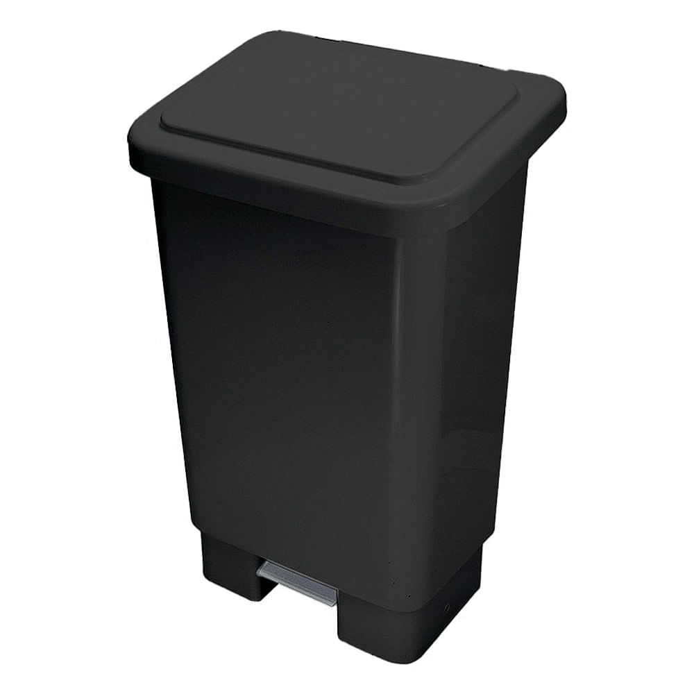 Lixeira Plástica JSN PR50 Retangular com Pedal 50L Preta