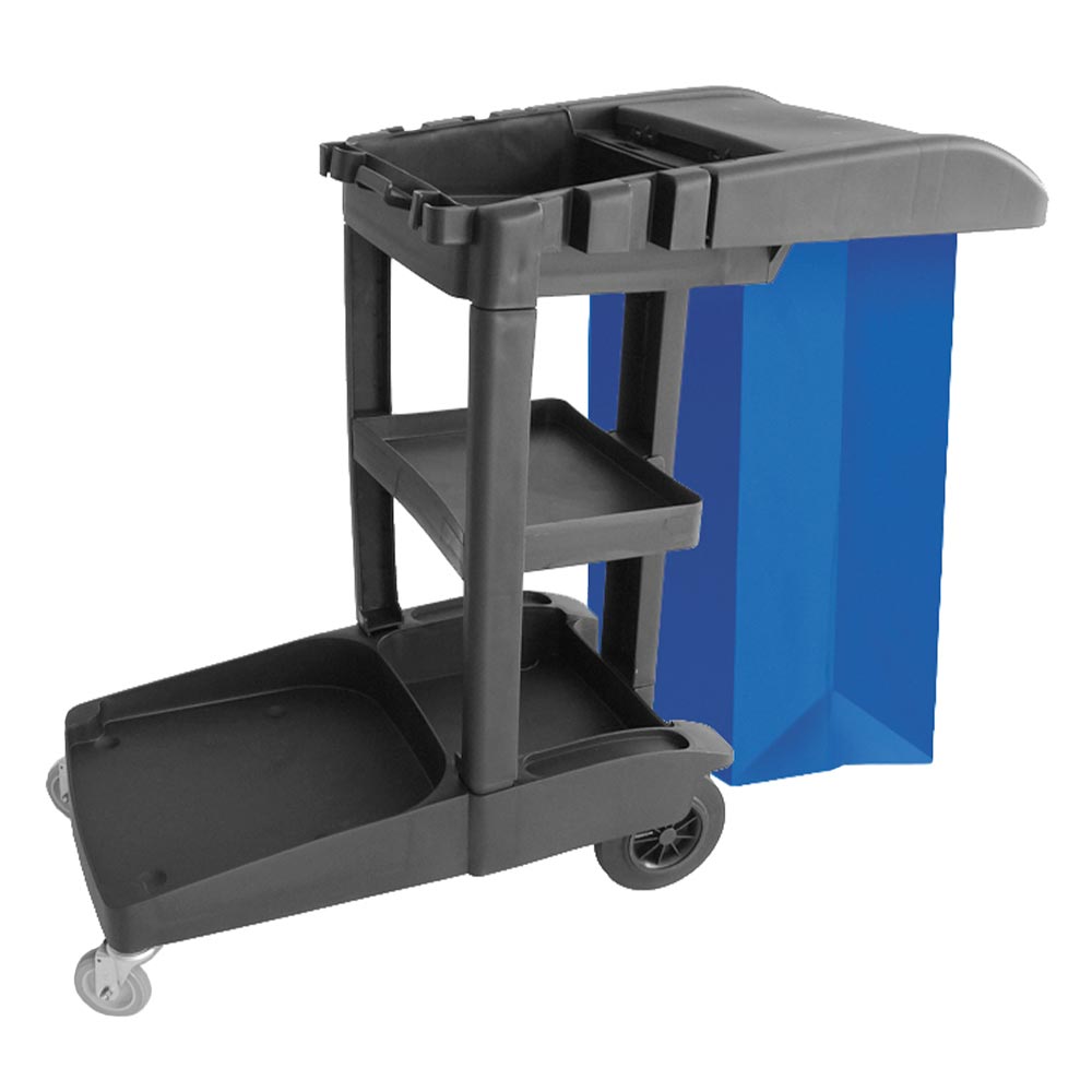 Carrinho Para Limpeza JSN Funcional W2A Bolsa Azul 80L