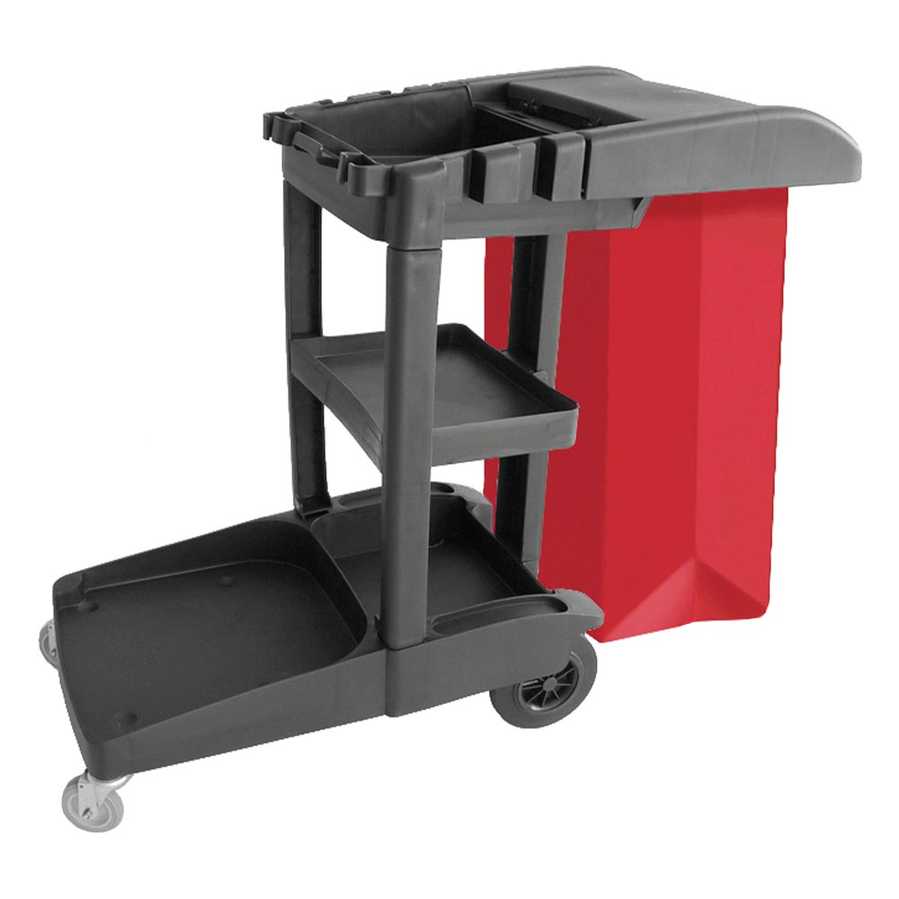 Carrinho Para Limpeza JSN Funcional W2V Bolsa Vermelho 80L