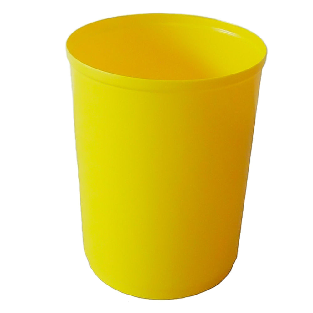 Lixeira Plástica JSN Cônica sem Tampa 12L Amarela