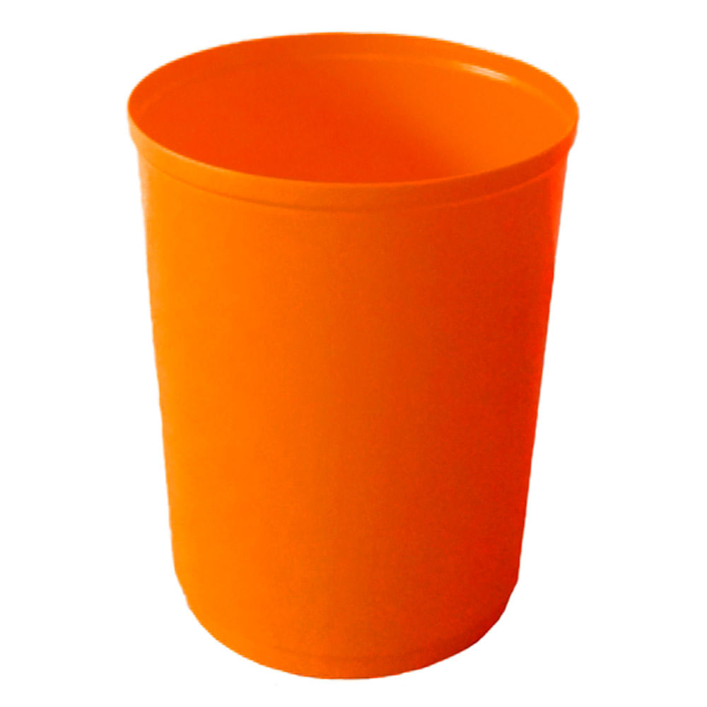 Lixeira Plástica JSN Cônica sem Tampa 12L Laranja