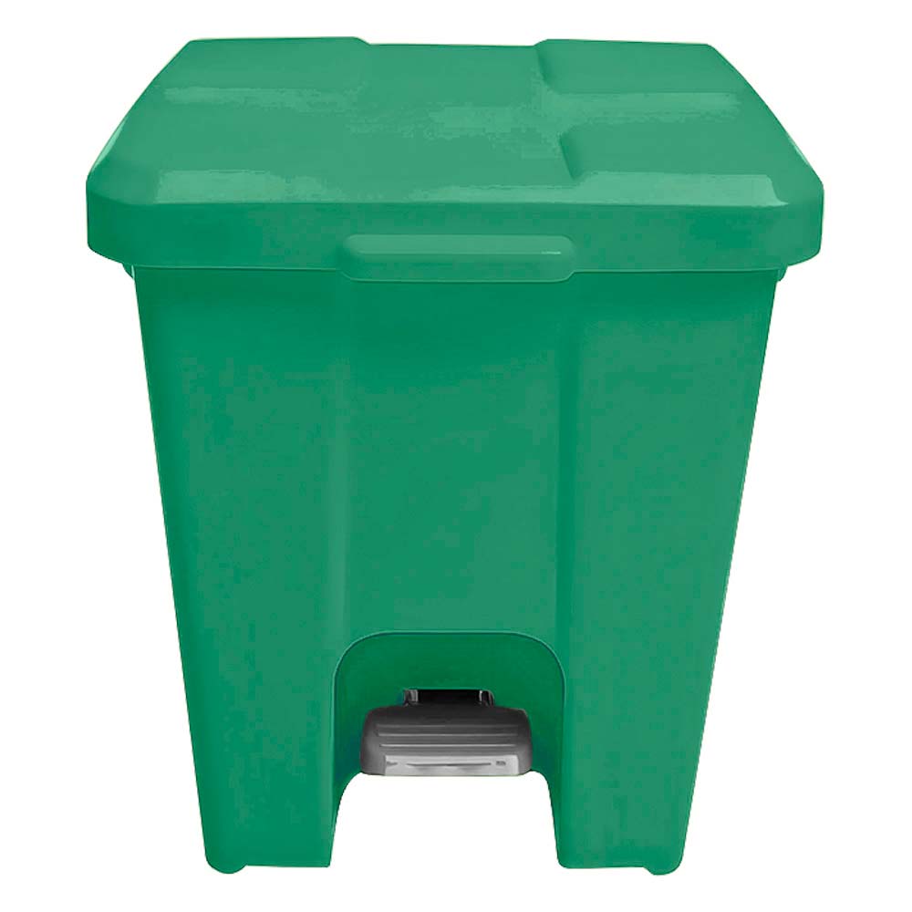 Lixeira Plástica JSN Quadrada com Pedal 30 Litros Verde