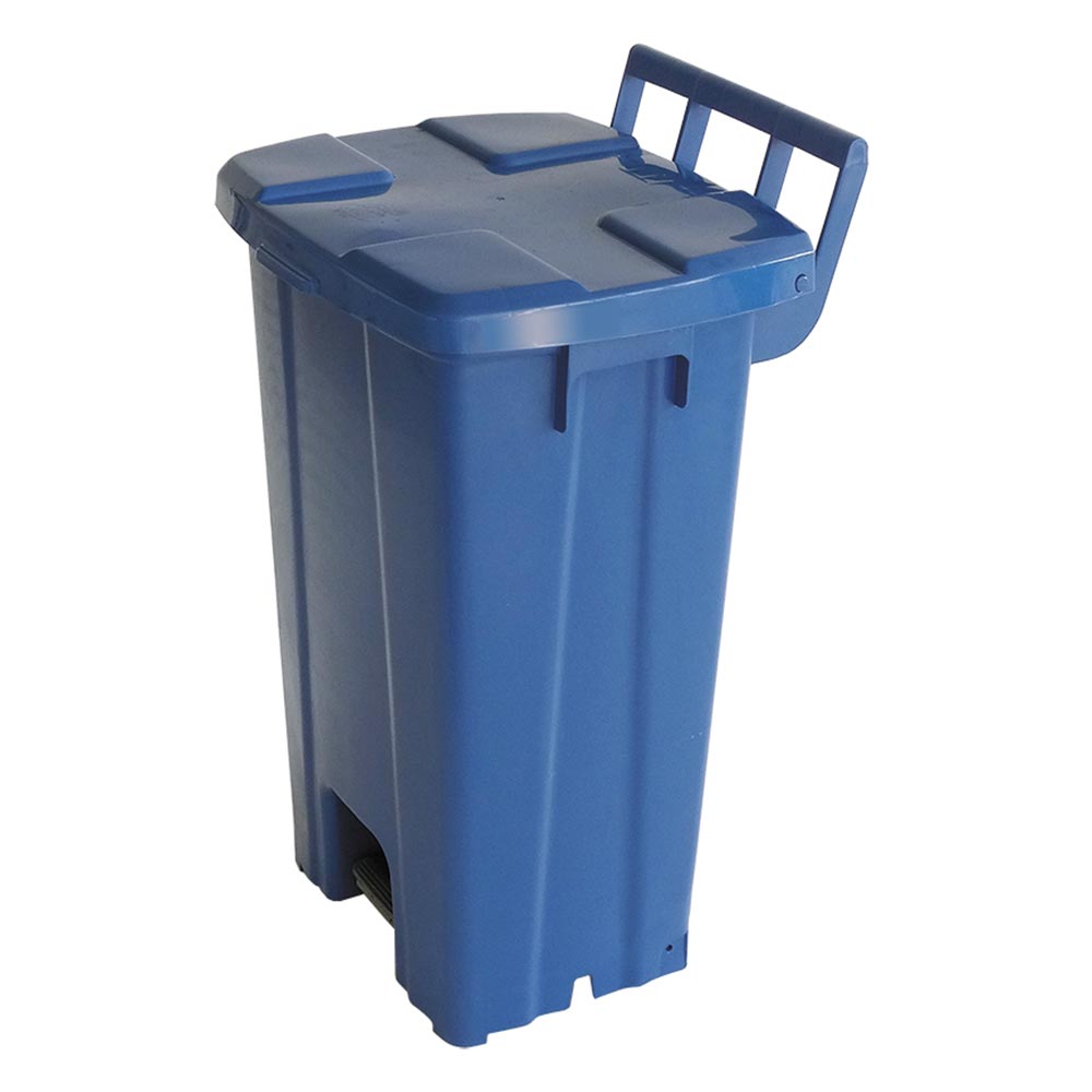 Lixeira Plástica Quadrada com Pedal JSN P100sa Azul 100L