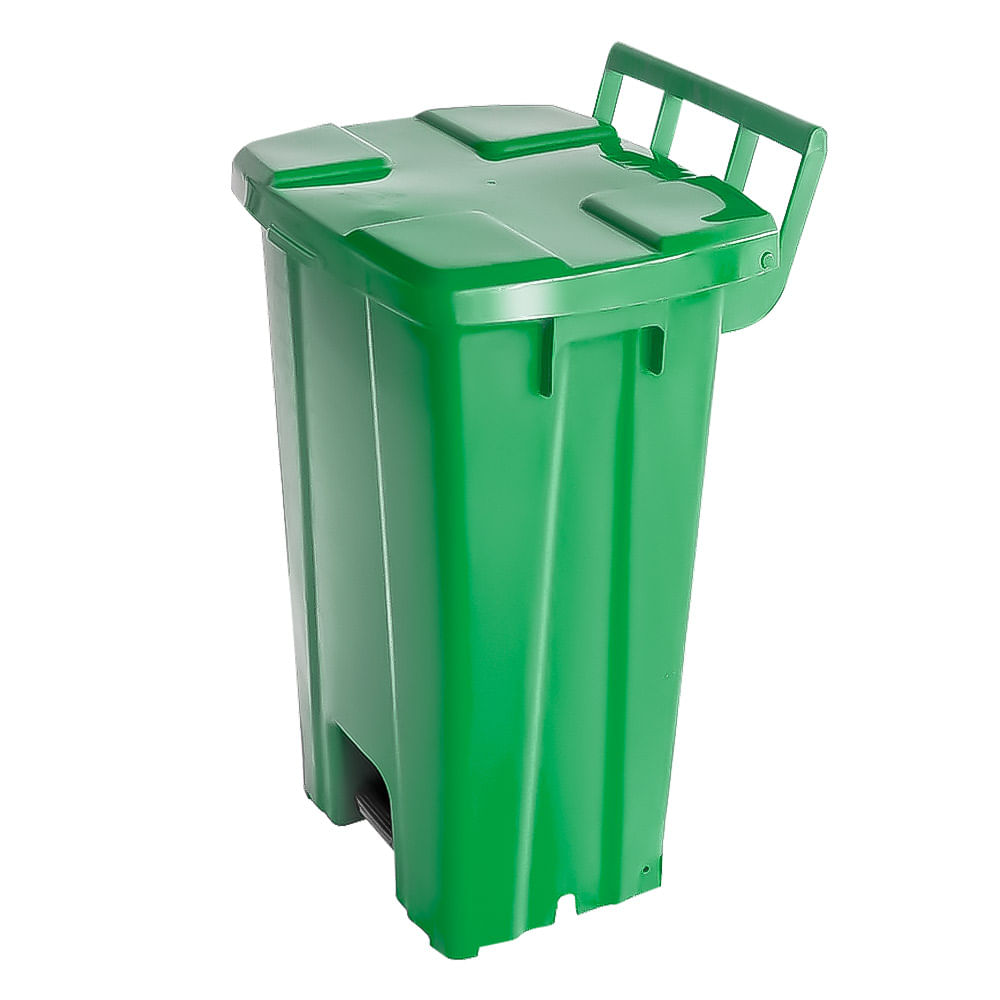 Lixeira Plástica Quadrada com Pedal JSN P100svd Verde 100L