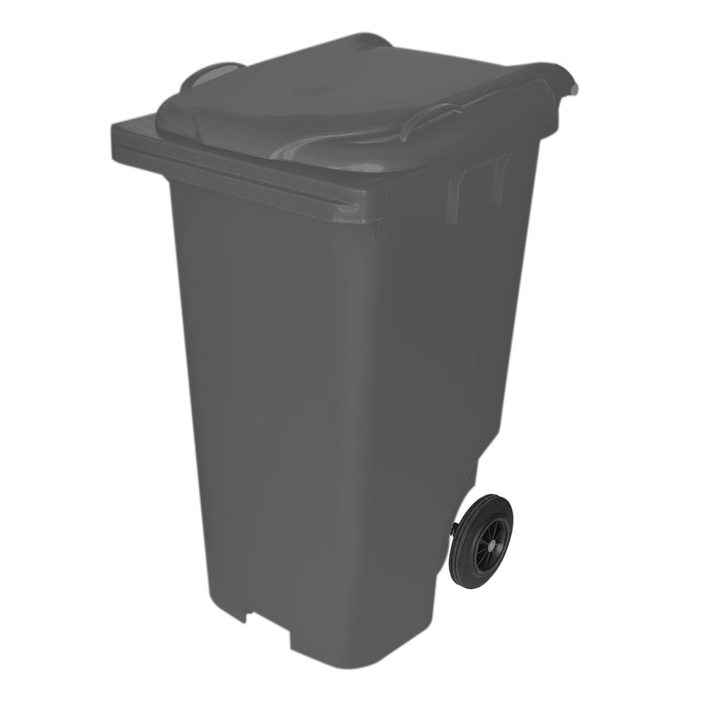 Contêiner de Lixo JSN Plástico com Rodas 21cm 240L Cinza