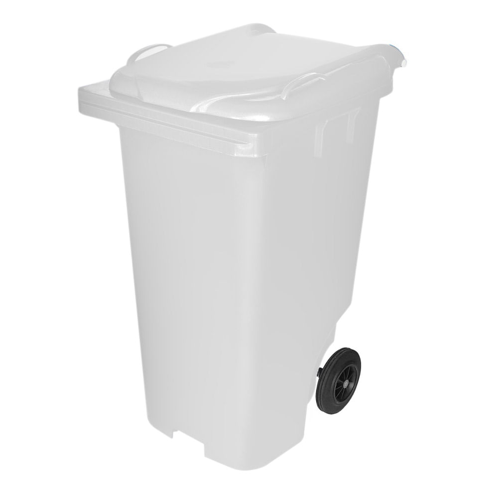 Contêiner de Lixo JSN Plástico com Rodas 21cm 240L Branco