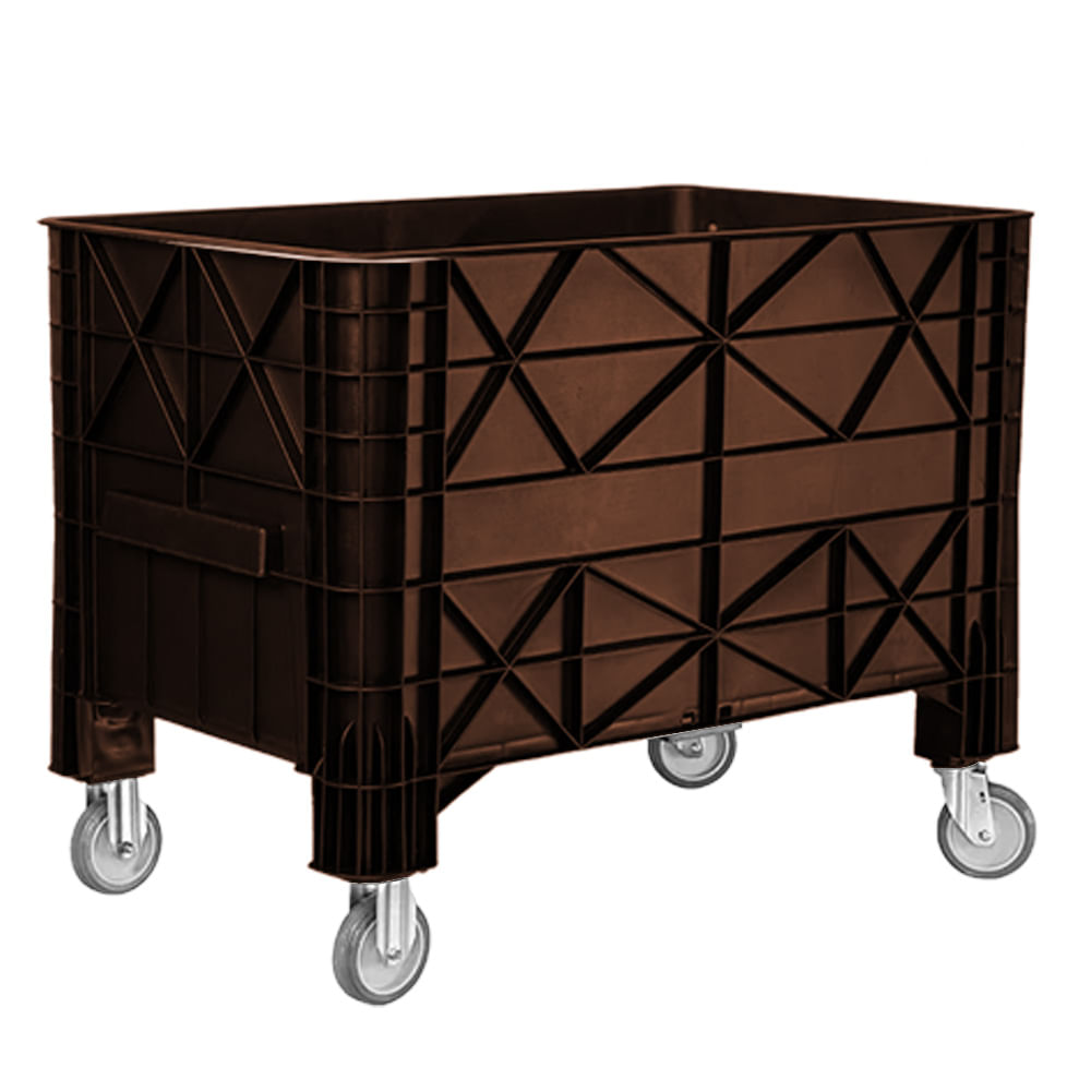 Carrinho Coletor Empilhável JSN Marrom 370L