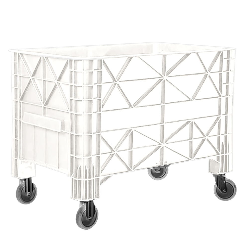 Carrinho Coletor Empilhável JSN Branco 370L