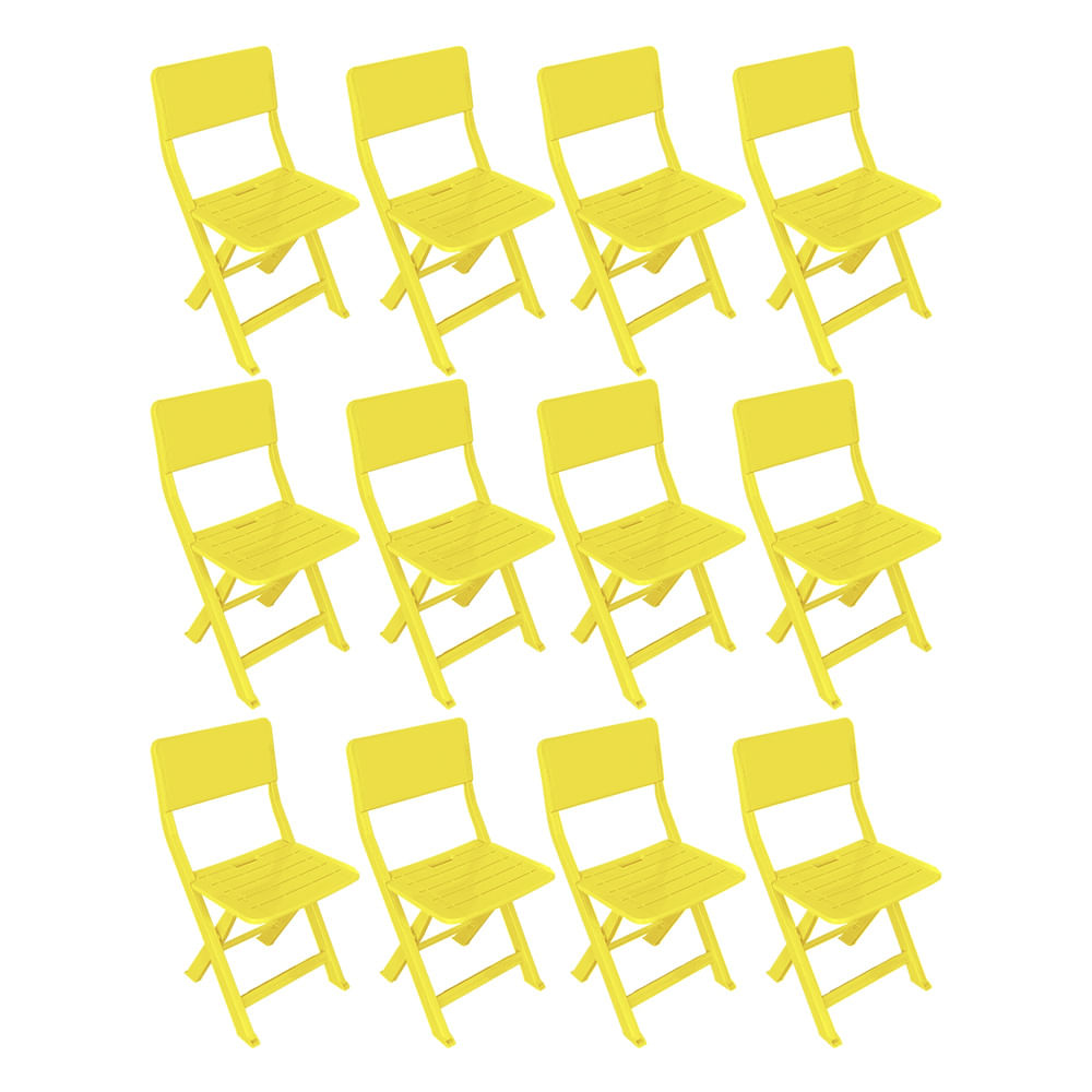Cadeira de Plástico JSN CA5AM Dobrável Amarela 12UN