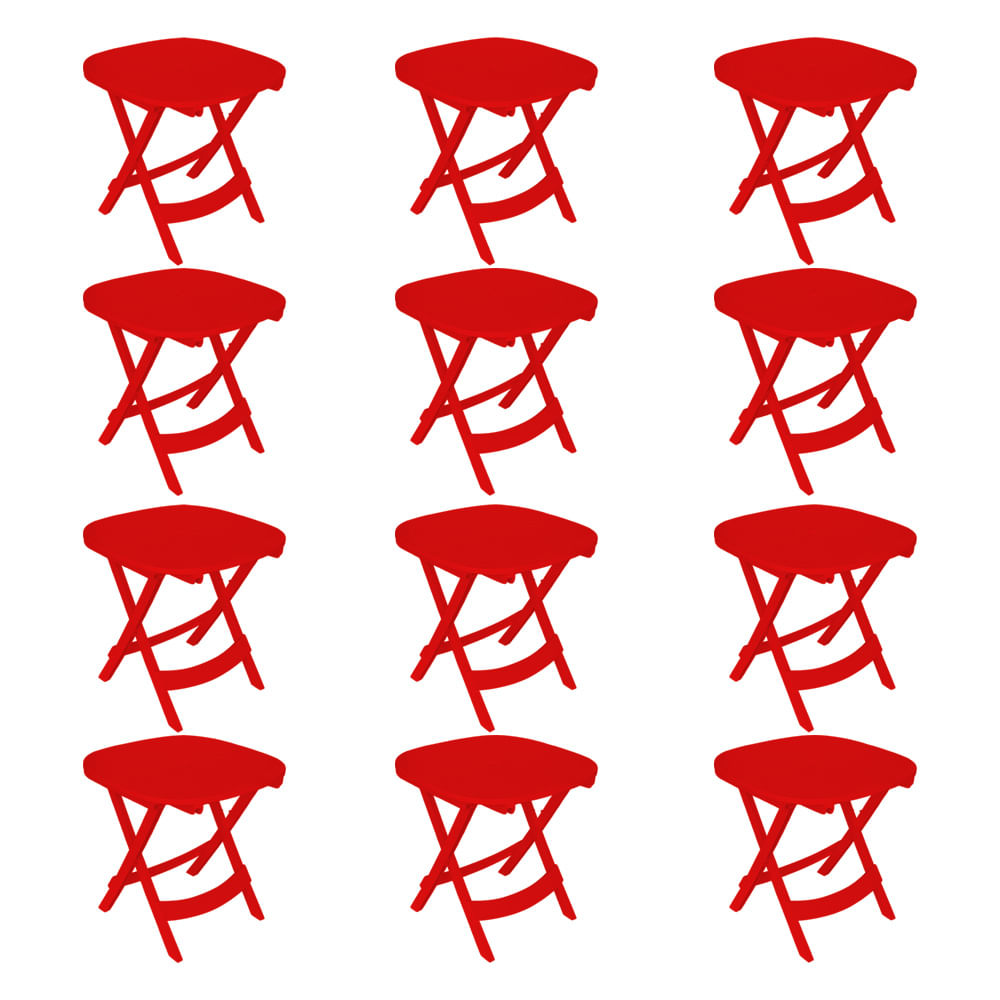 Mesa Plástica JSN ME2V Dobrável Vermelha 20UN