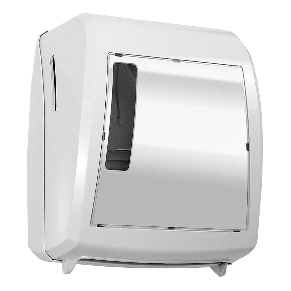 Dispensador Toalheiro de Papel Toalha Auto Corte Branco ate 200 m