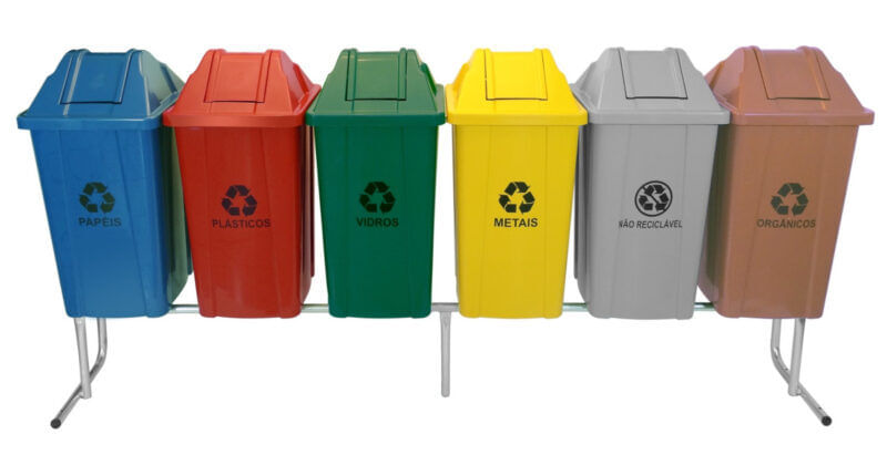 Conjunto para Coleta Seletiva 6 Cestos JSN ST18 60LT